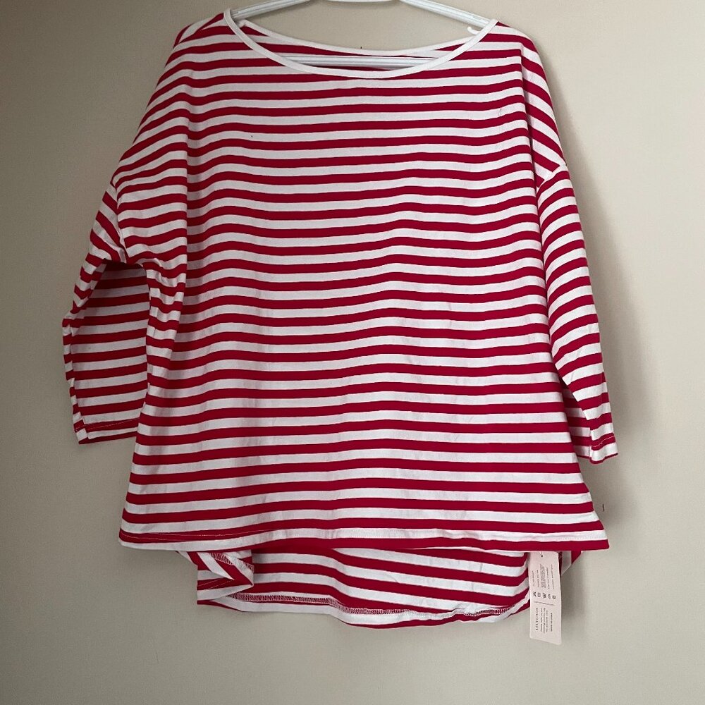 Casual Chic Red & White Striped Top